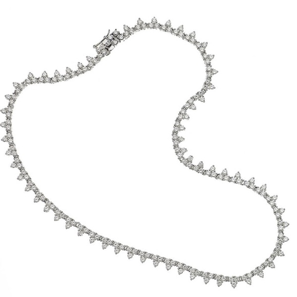 Cubic Zirconia”Points of Light”Plat.Sterling Neckl